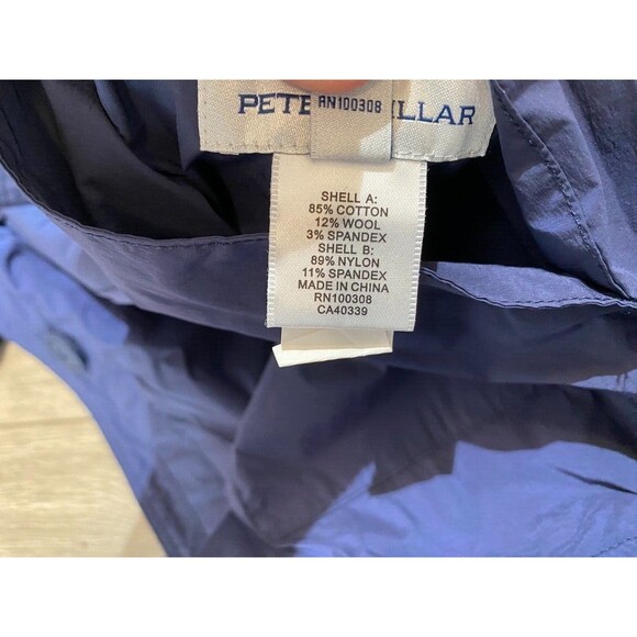 Peter Millar Stowe Reversible Wool Blend Mens XL Navy Blue Safari Jacket - Picture 10 of 10
